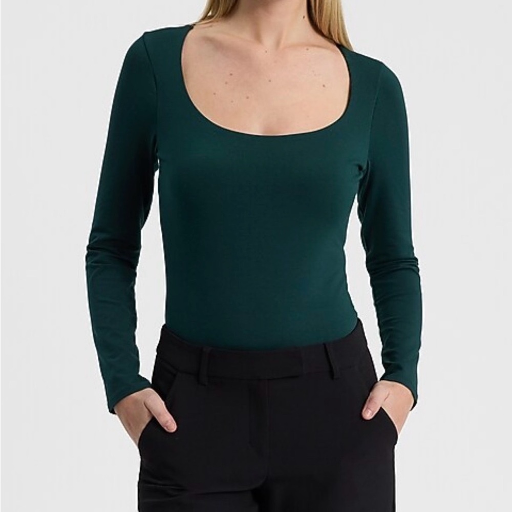 Express Dark Green Long Sleeve Bodysuit